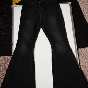 70s Flare Black Denim Jeans